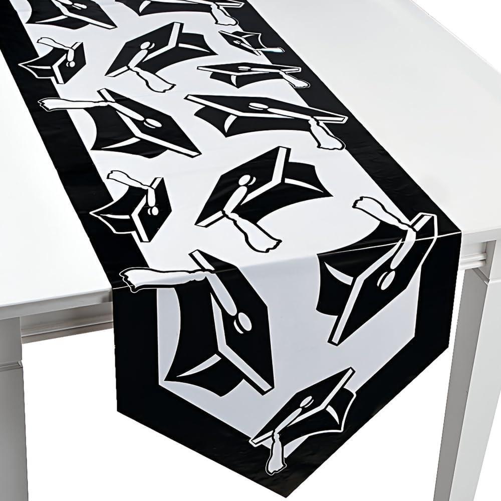image:imageFun Express Green Congrats Grad Table Runner Paper 17 x 90 Inches Party Supplies 1 PieceBlack
