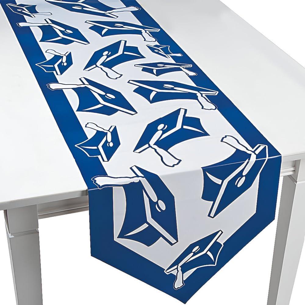 image:imageFun Express Green Congrats Grad Table Runner  Paper  17 x 90 Inches  Party Supplies  1 PieceBlue