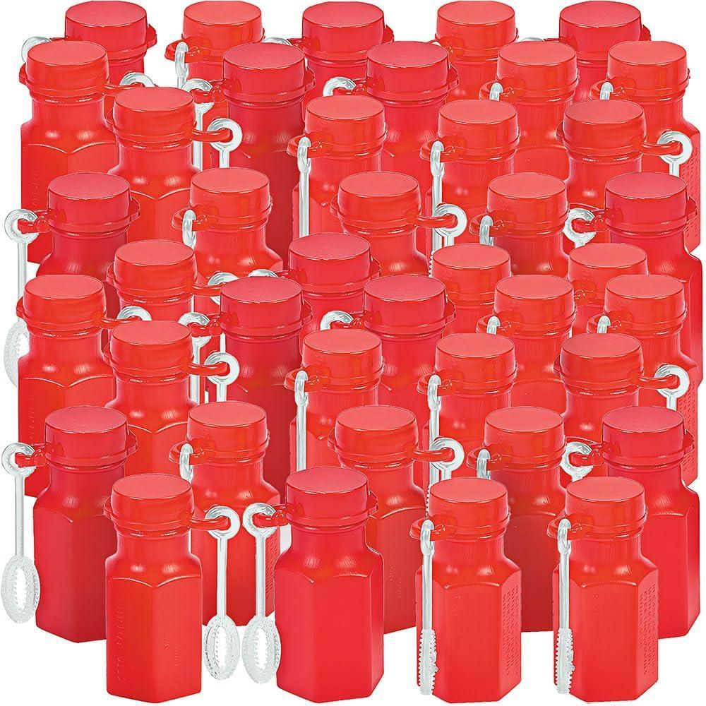 image:imageFun Express Mini Hexagon Red Bubble Bottles 4 Dozen