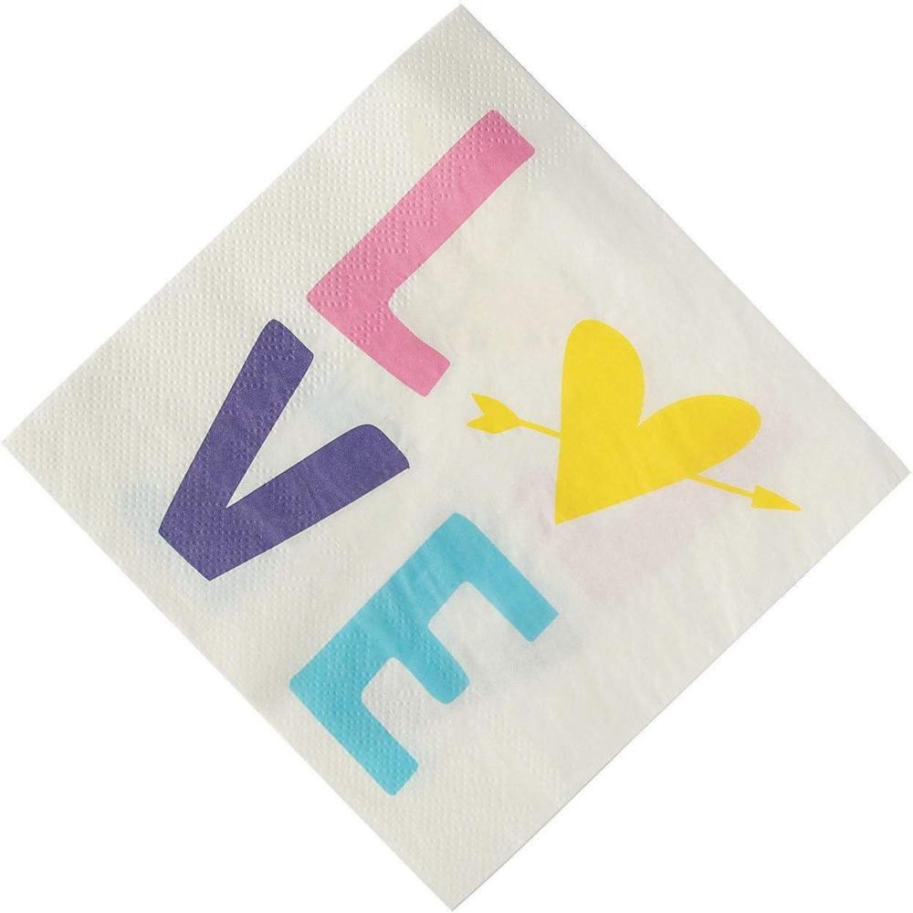 image:imageVAL CONVERSATION HEART LUNCH NAPKIN Party Supplies 16 Pieces