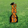 Fun Express Orange Grad Vertical Yard Sign – Grad Yard Sign Graduation Decoration – High School College Graduation Party Decoration Supplies