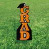 Fun Express Orange Grad Vertical Yard Sign – Grad Yard Sign Graduation Decoration – High School College Graduation Party Decoration Supplies