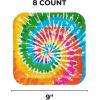 Fun Express Tie-Dye Swirl Paper Dinner Plates – Tie Dye Party Decorations Disposable Tableware – Tie Dye Birthday Dinnerware Favor for Kids Girls Baby Shower Birthday Party Graduation – 8 Pieces