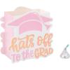 4 1/2″ x 4 1/2″ Graduation Party Pink Hats off to the Grad Favor Boxes – 12 Pieces
