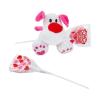 Fun Express Personalized Heart-Shaped Lollipop Valentine Exchanges with Stuffed Dog – Assortments May Vary