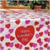 Fun Express Valentine Plastic Tablecloth, 54 x 72 Inches