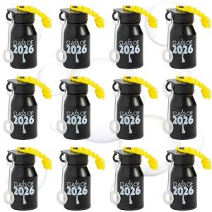 1″ x 2 1/4″ Mini Graduation Class of 2026 Plastic Bubble Bottles – 12 Pc.
