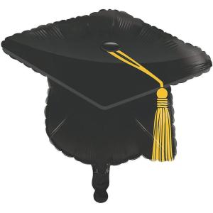 Black Metallic Mortarboard 22″ Mylar Balloon – Party Decor – 1 Piece