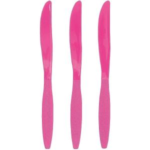 Fun Express – Hot Pink Plastic Knives (50 Pc) – Party Supplies – Solid Tableware – Cutlery – 50 Pieces