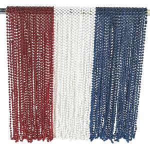 Fun Express – Patriotic RWB Bead Asst for Fourth of July – Jewelry – Mardi Gras Beads – Mot Round – Fourth of July – 144 Pieces