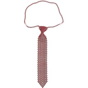 Fun Express – Red Beaded Tie for Christmas – Jewelry – Mardi Gras Beads – Misc Mardi Gras Beads – Christmas – 1 Piece