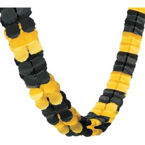 Fun Express – Yellow Graduation Tissue Garland (12ft) for Graduation – Party Decor – Hanging Decor – Garland – 1 Piece