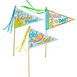 Fun Express 10 1/4″ X 6 1/2″ Dr. Seuss Oh, The Places You’ll Go Cardstock Pennant Flags – 12 Pieces