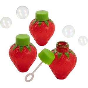 Fun Express Berry-Shaped Bubble Bottles 12 Pack – Valentines for Class Party Favors for Kids | Non Candy Valentines Gifts for Kids Classroom | Goodie Bag Stuffers, Treasure Toys & Prize Box Treats(2 1/2 inches)