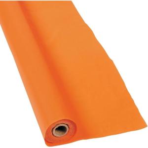 Fun Express Disposable Orange Tablecloth Roll (40 x 100′) – Party Supplies and Decoration(Orignal Color)