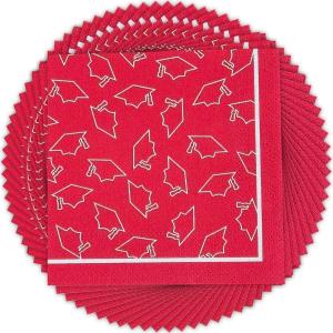 Fun Express Red Graduation Bev Nap – Party Supplies – 50 Pieces