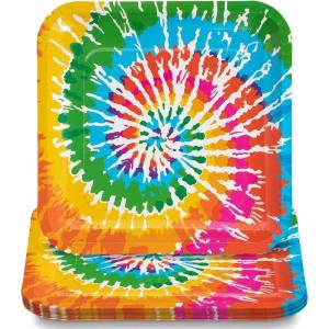 Fun Express Tie-Dye Swirl Paper Dinner Plates – Tie Dye Party Decorations Disposable Tableware – Tie Dye Birthday Dinnerware Favor for Kids Girls Baby Shower Birthday Party Graduation – 8 Pieces