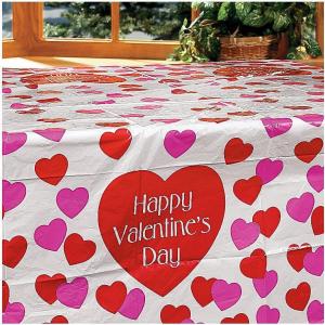 Fun Express Valentine Plastic Tablecloth, 54 x 72 Inches