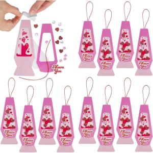 Valentine Pink Lava Lamp Acetate Craft Kit – 12 Sets – Perfect Classroom Activities for Valentine Party Fun