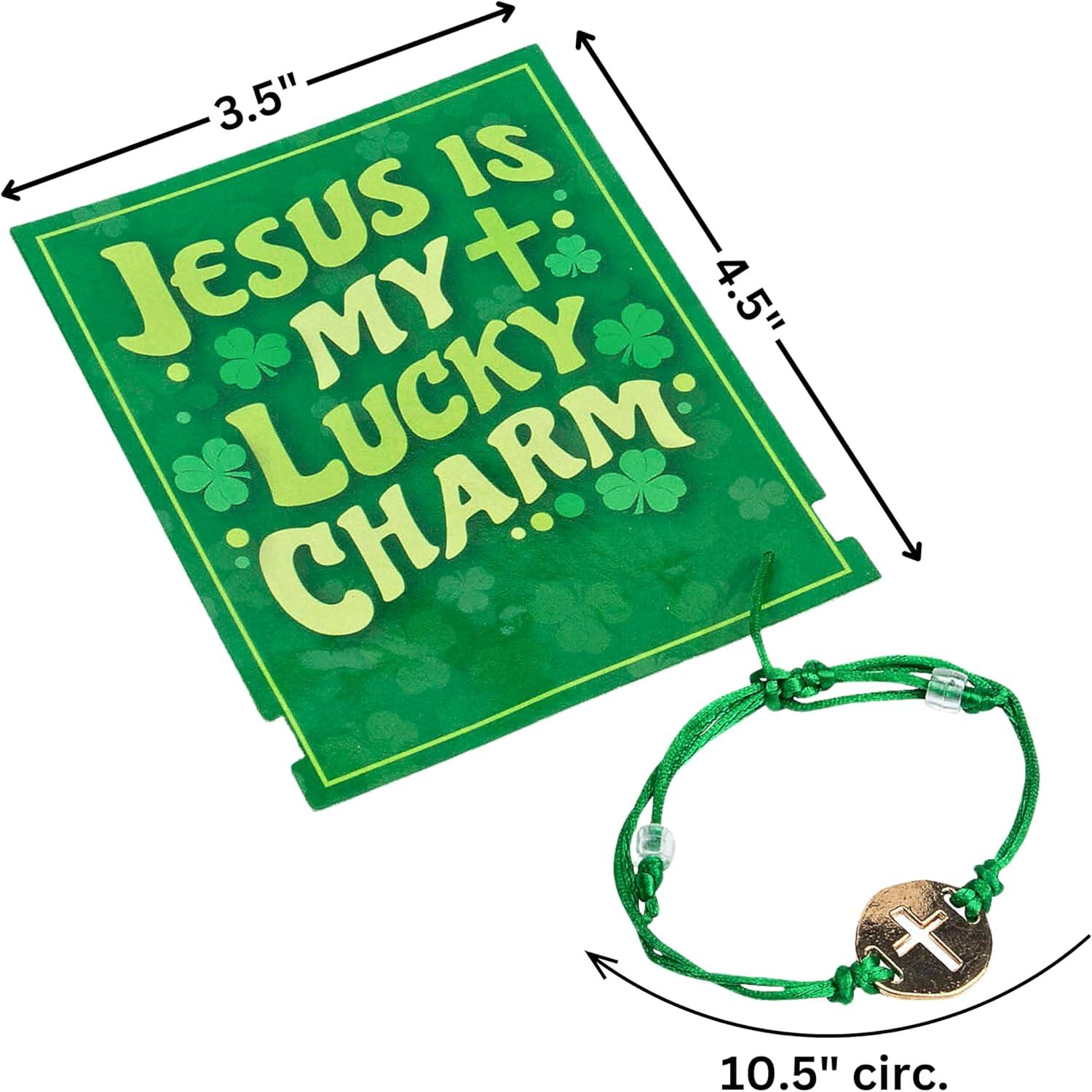image:imageFun Express Jesus is My Lucky Charm Bracelets with Card 12 Pieces