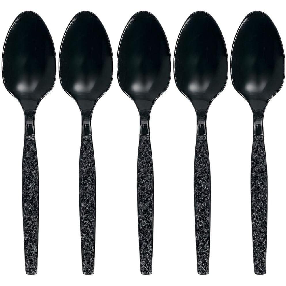 image:imageFun Express Kelly Green Plastic Spoons 50 Pc Party Supplies Solid Tableware Cutlery 50 PiecesBlack