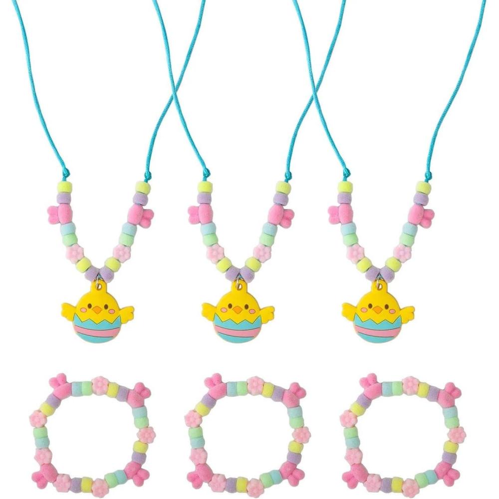 image:imageFun Express 2 14  24 Easter Whimsy Beaded Necklace amp Bracelet Set  3 Pc