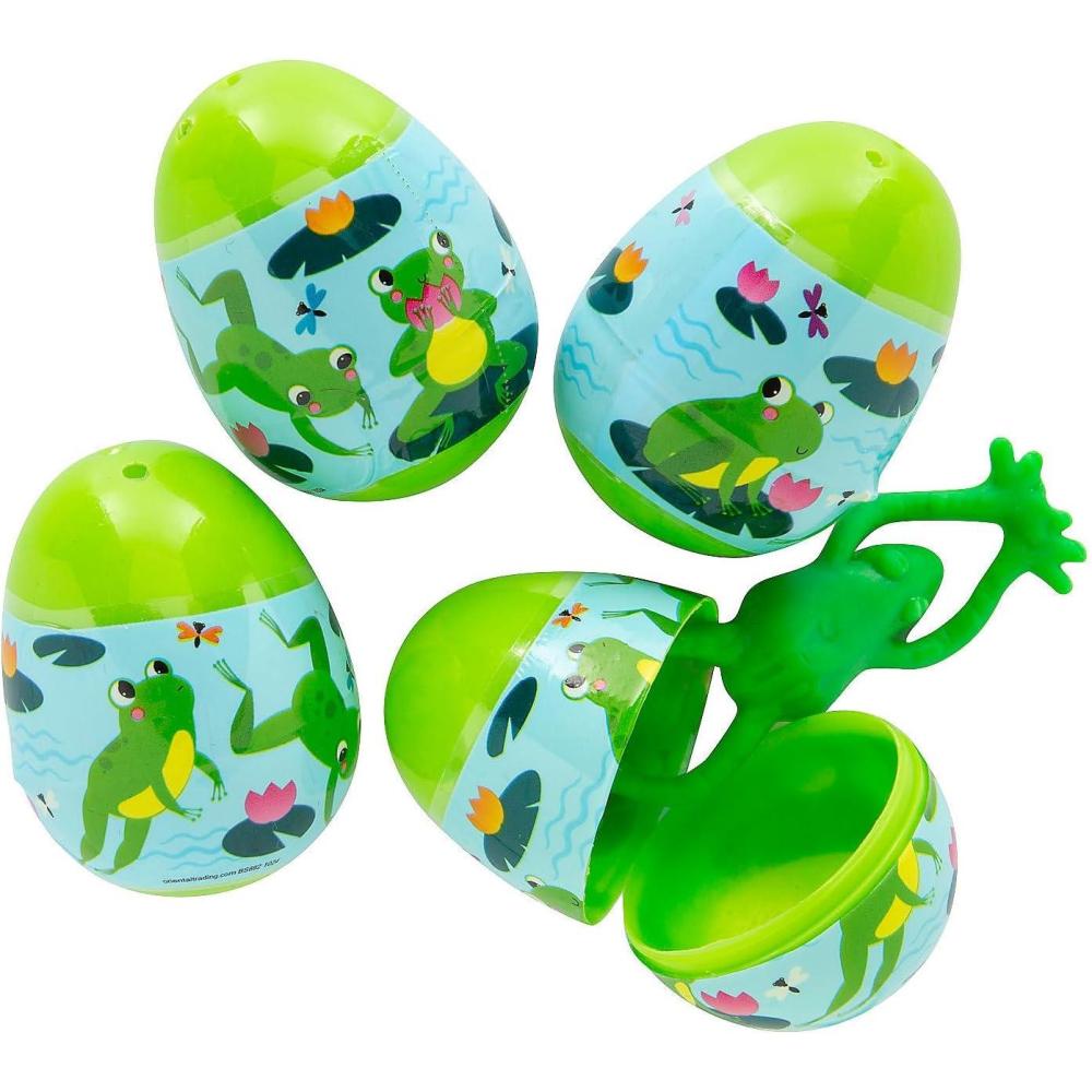 image:imageFun Express 2 14 Frog Finger FlingerFilled Plastic Easter Eggs 24 Pc