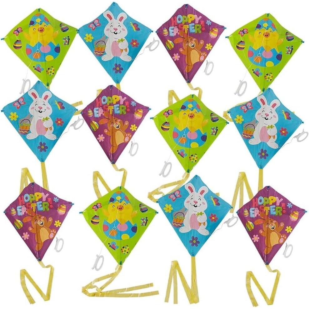 image:imageFun Express 21 x 22 Bright Bunny amp Chick Easter Kites with Tails  12 Pieces