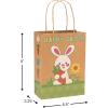 Fun Express Brown Paper Happy Easter Bunny Gift Bags (Pack of 12) Easter Party Supplies