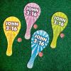 Fun Express John 3:16 Paddleball Set – Inspirational Christian Toy for Kids with Faith-Based Religious Message – Perfect for Church Events Sunday School Vacation Bible School & Gifts – 12 Pieces