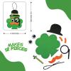 Multicolor Foam Shamrock with Mustache Ornament Craft Kit – 4″ x 4.5″ (12 Sets) – Fun & Easy DIY St. Patrick’s Day Decorations