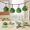 Multicolor Foam Shamrock with Mustache Ornament Craft Kit – 4″ x 4.5″ (12 Sets) – Fun & Easy DIY St. Patrick’s Day Decorations