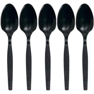 Fun Express – Kelly Green Plastic Spoons (50 Pc) – Party Supplies – Solid Tableware – Cutlery – 50 Pieces(Black)