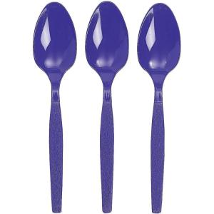 Fun Express – Kelly Green Plastic Spoons (50 Pc) – Party Supplies – Solid Tableware – Cutlery – 50 Pieces(Purple)
