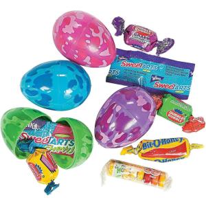Fun Express – Plastic Candy Filled Camo Eggs (2dz) for Easter – Party Supplies – Pre – Filled Party Favors – Pre – Filled Plastic Containers – Easter – 24 Pieces