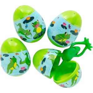 Fun Express 2 1/4″ Frog Finger Flinger-Filled Plastic Easter Eggs – 24 Pc.