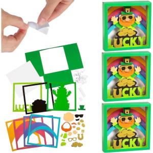 Fun Express St. Patrick’s Day Lucky Leprechaun Paper Layering Craft Kit – Makes 3
