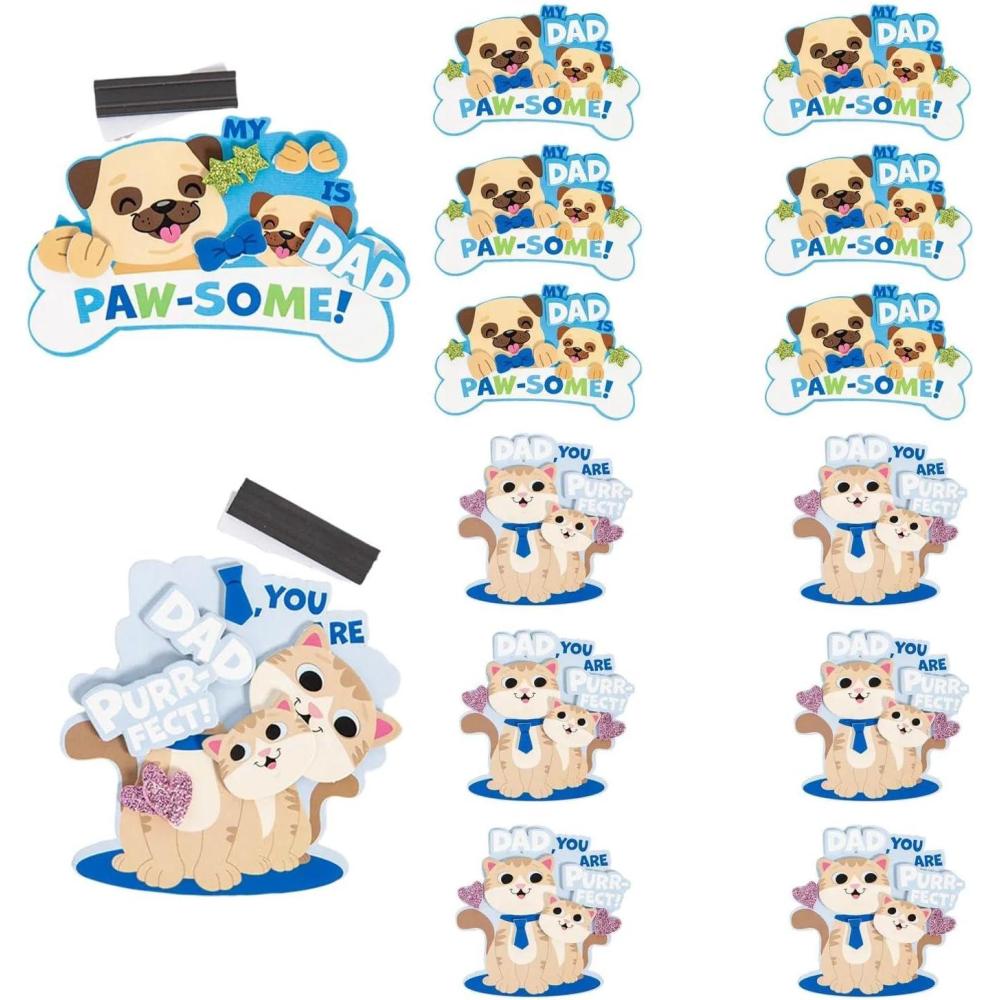 image:imageFun Express 3  4 Fathers Day Dog amp Cat Magnet Craft Kit  Makes 12