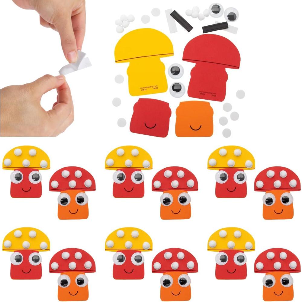 image:imageFun Express 4 x 4 12 Silly Mushrooms Magnet Foam Craft Kit  Makes 12