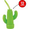 Fun Express 12 Pieces Cactus Shaped Molded 12 oz Cups, BPA Free Plastic, Party Supplies, Light Green – VBS Vacation Bible School Supplies/Decor(12 Ounces)