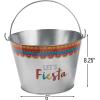 Fun Express Fiesta Metal Pail Large – Party Supplies – 3 Pieces