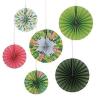 10″ – 14″ Cactus Theme Decorative Hanging Paper Fans – Party Decor – 6 Pieces