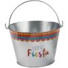 Fun Express Fiesta Metal Pail Large – Party Supplies – 3 Pieces