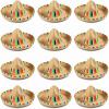 Fun Express Sombrero Hats 12 Pack – Adult Straw Mexican Paper Straw Hat with Rainbow Border | Fiesta Party Decorations & Cinco de Mayo Party Supplies | Sombrero Party Hats for Men & Women
