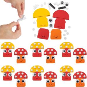 Fun Express 4″ x 4 1/2″ Silly Mushrooms Magnet Foam Craft Kit – Makes 12