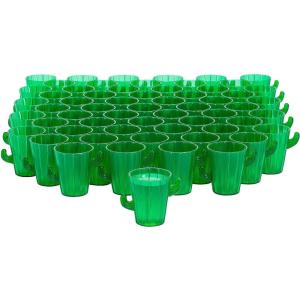 Fun Express Cactus Plastic Shot Glasses Green Bulk 60 Ct