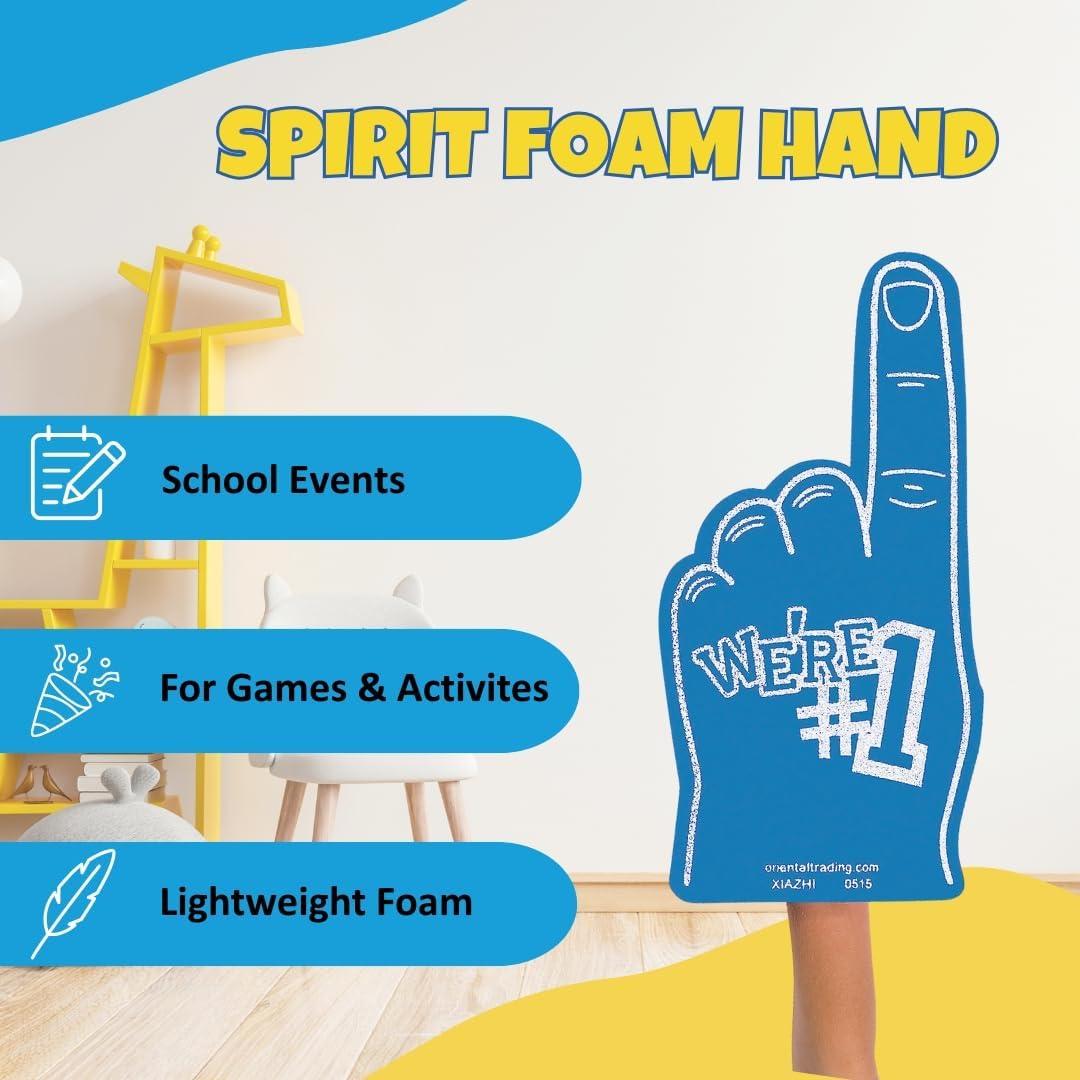 image:imageFun Express Blue School Spirit Foam Hands 12 Pieces