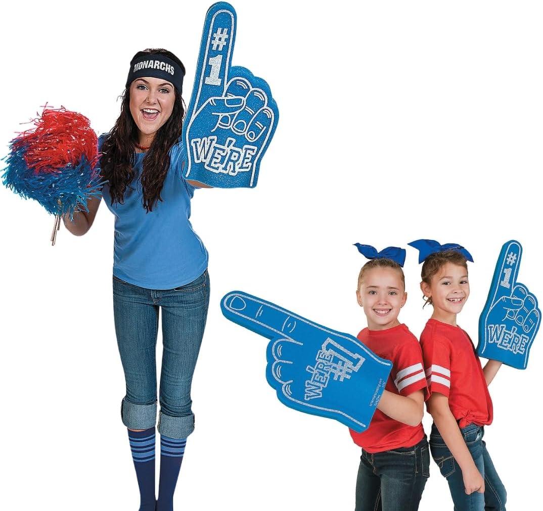 image:imageFun Express Blue School Spirit Foam Hands 12 Pieces