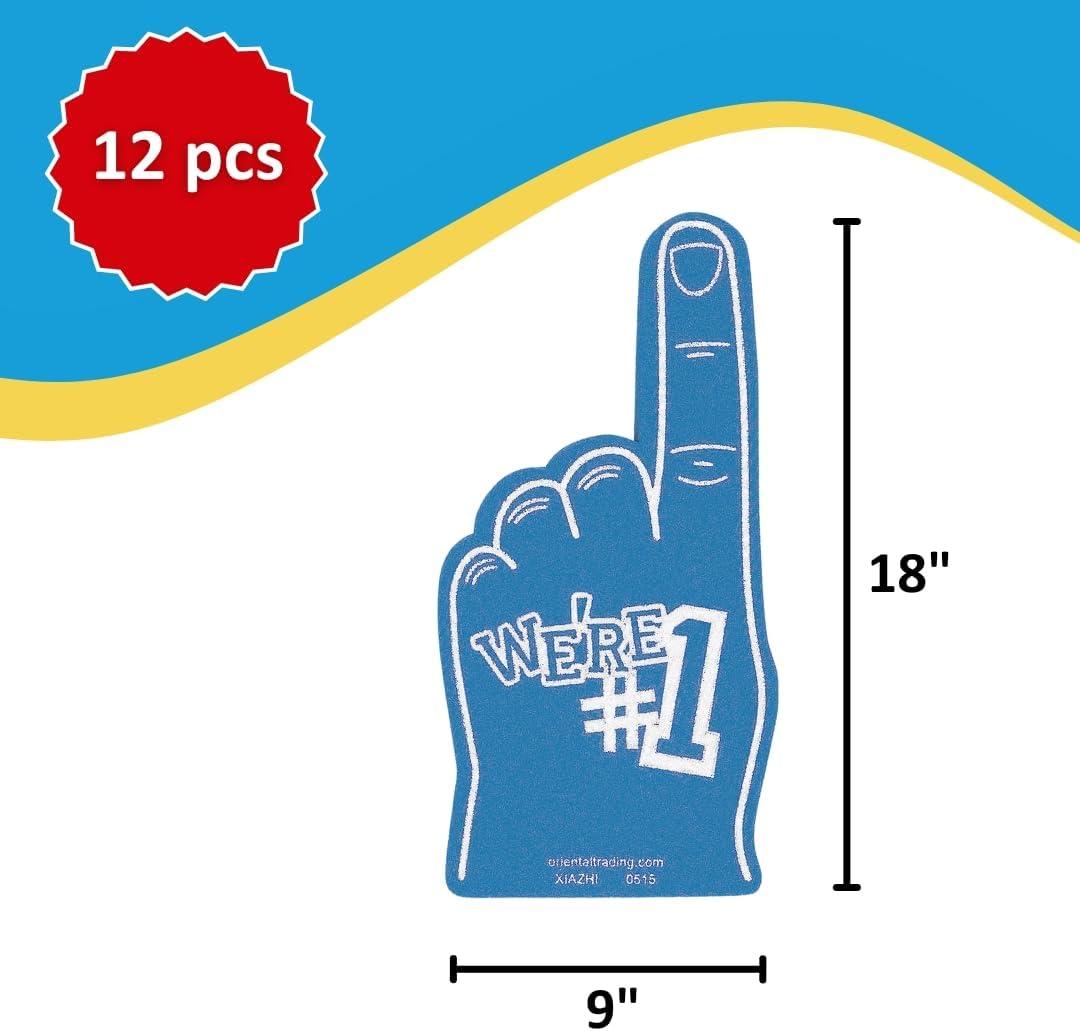image:imageFun Express Blue School Spirit Foam Hands 12 Pieces