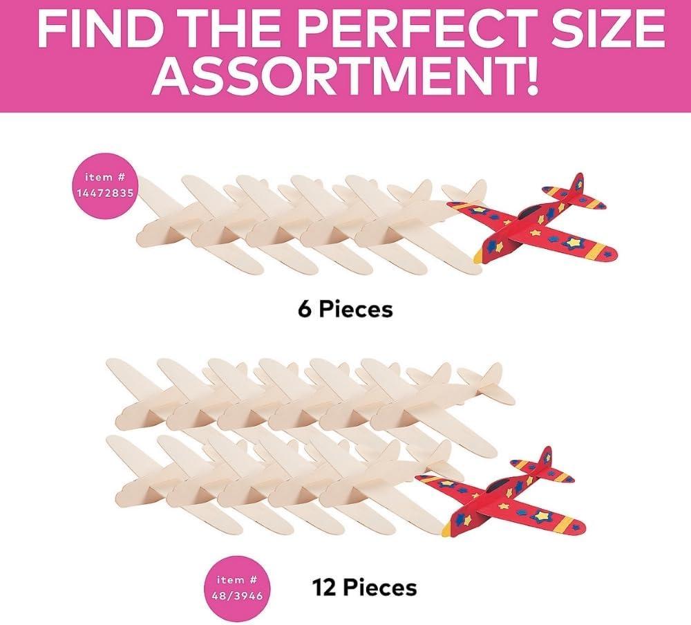 image:imageFun Express DIY Unfinished Wood Airplane Kits VBS Vacation Bible School SuppliesDecor Set of 12 Crafts for Kids